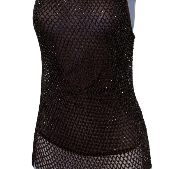 Vintage Emanuel Ungaro Chainmail Grey evening top Size 46/12 - Picture 7 of 7